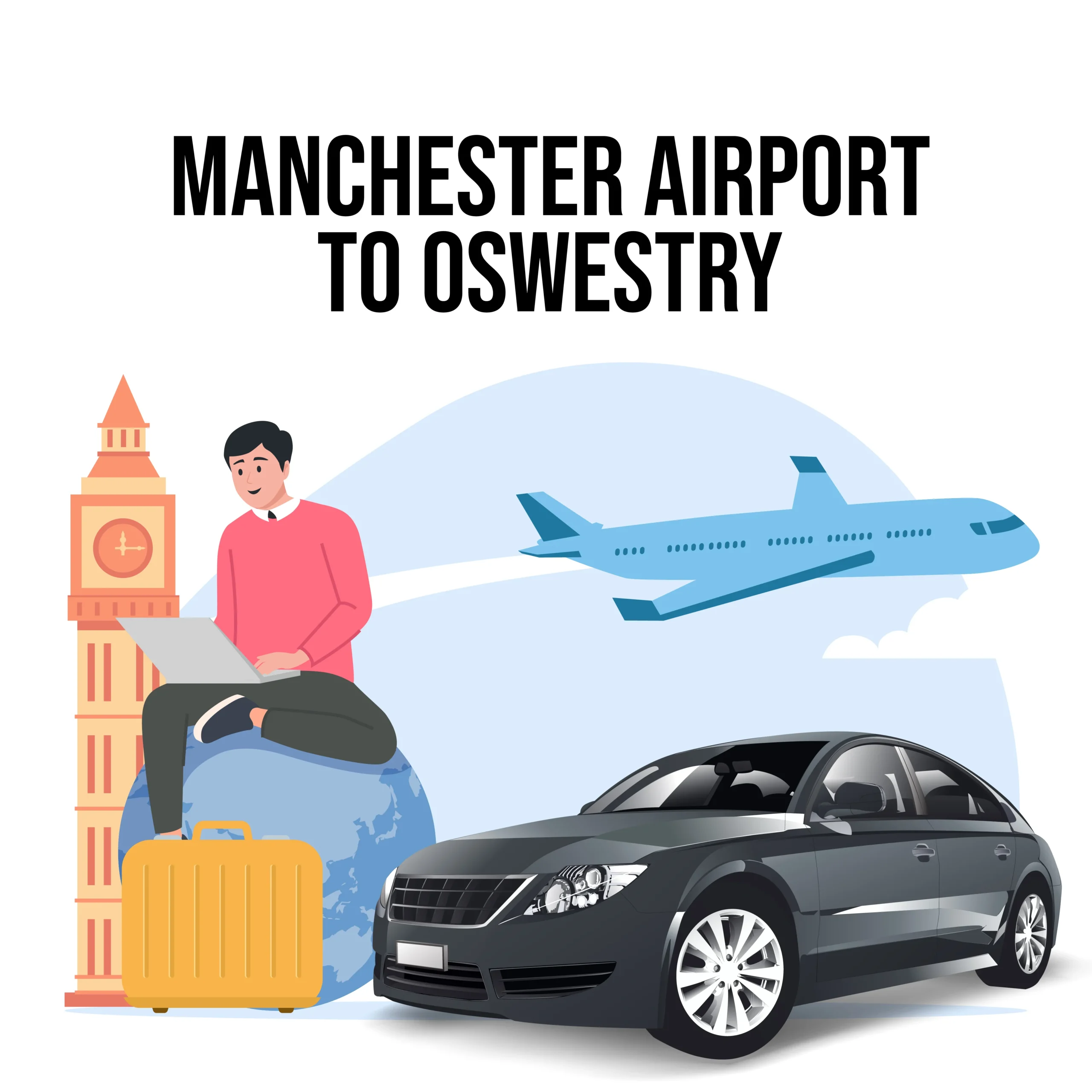 Manchester Airport To Oswestry Taxi